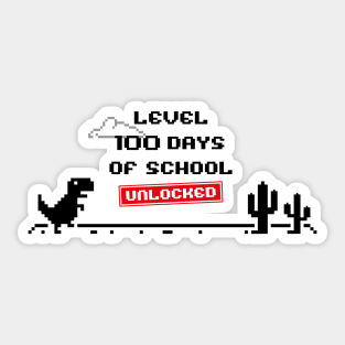 level 100 days of school unlocked, gift for boys Sticker